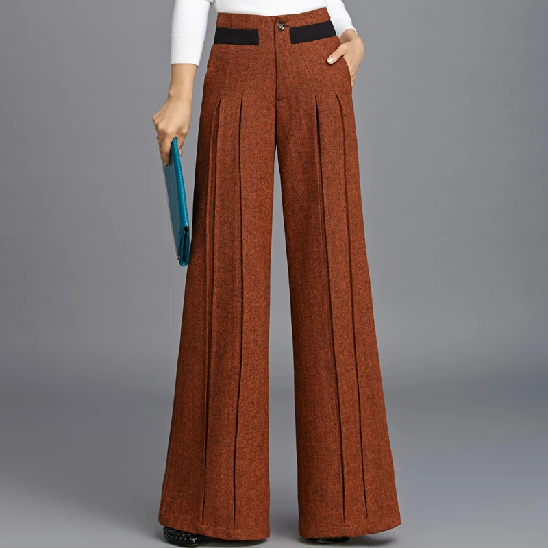2020 New Wool Wide Leg Pants Female Pleated Wool Straight Draping Long Pants Streetwear Clothes Harajuku Trousers Women
2020 New Wool Wide Leg Pants Female Pleated Wool Straight Draping Long Pants Streetwear Clothes Harajuku Trousers Women