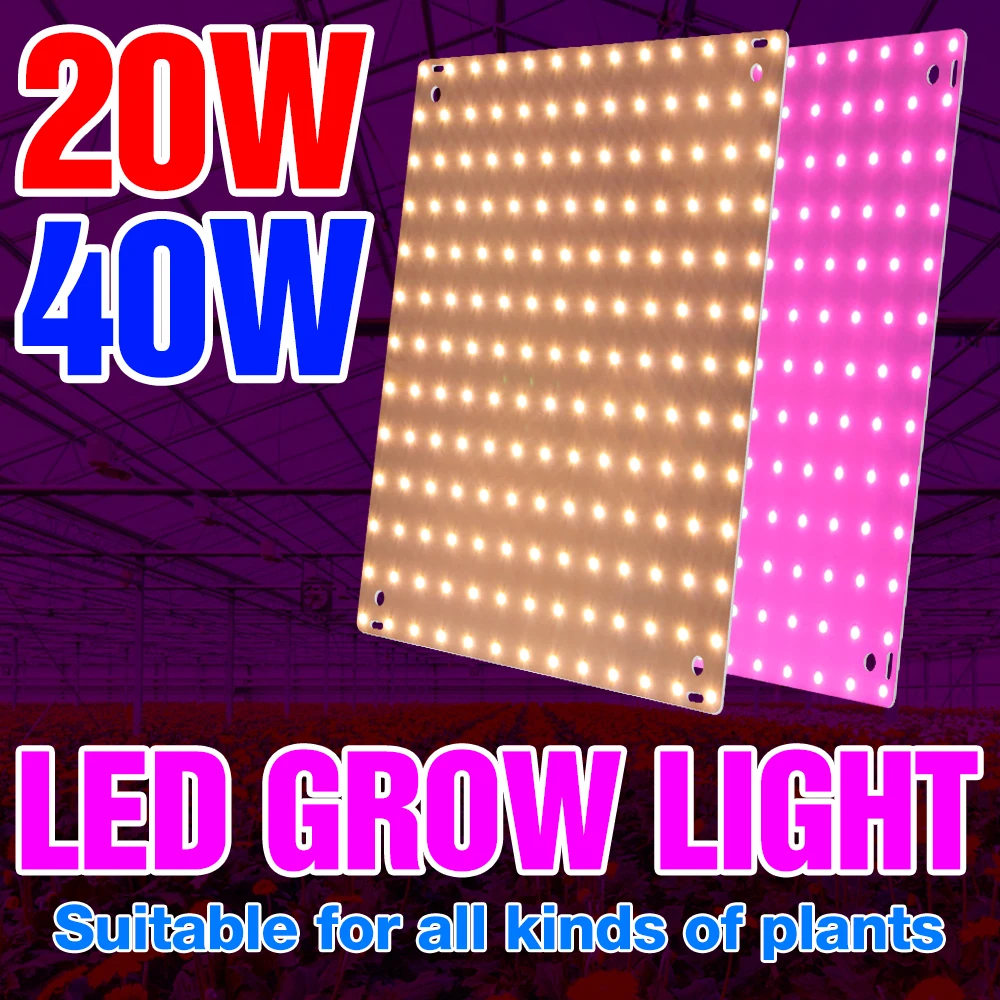 

LED Plant Light 220V Full Spectrum Lamp 20W Grow Bulb 110V LED Greenhouse Hydroponic Lights 40W Quantum Board Phyto Growth Lamps