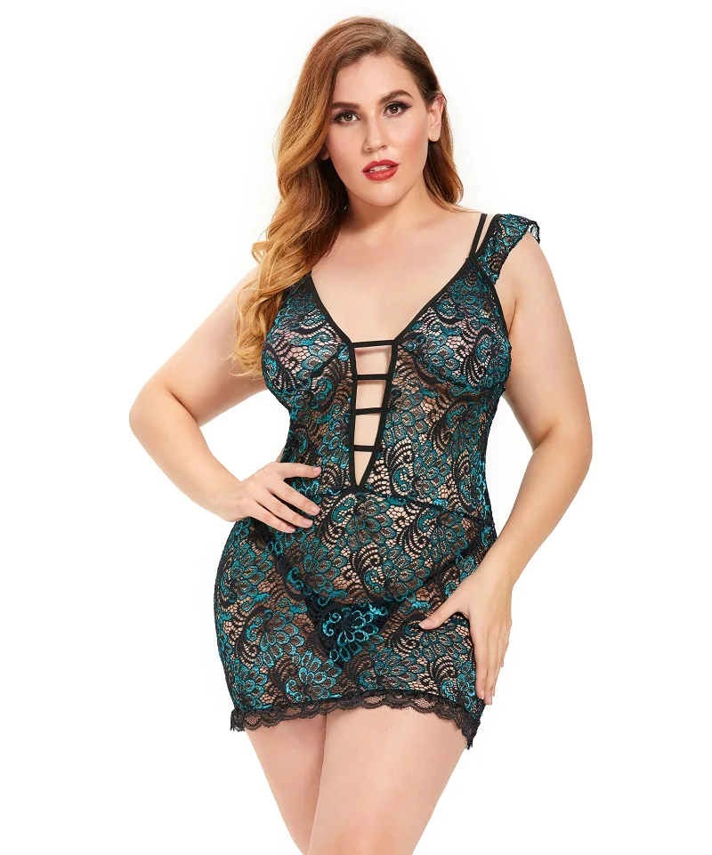 Women's Sexy Plus Size Lingerie Off the Shoulder Short Lace See Through Sling Low-cut Collar
Women's Sexy Plus Size Lingerie Off the Shoulder Short Lace See Through Sling Low-cut Collar