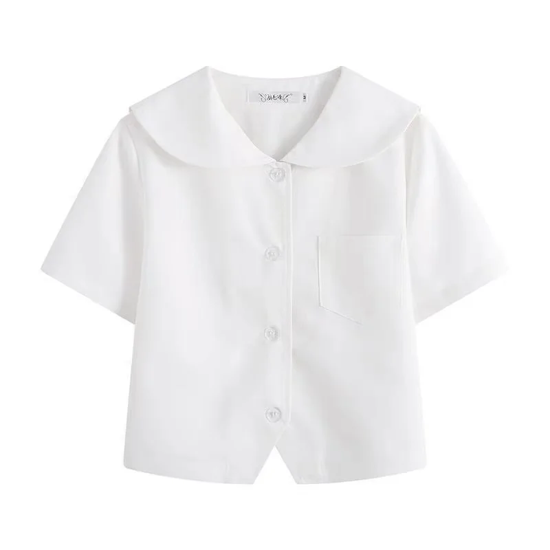 Japanese School Uniform For Girls Short Sleeve White Shirt School Dress Jk Sailor Suit Tops Cute Pocket Embroidery Work Uniforms
Japanese School Uniform For Girls Short Sleeve White Shirt School Dress Jk Sailor Suit Tops Cute Pocket Embroidery Work Uniforms