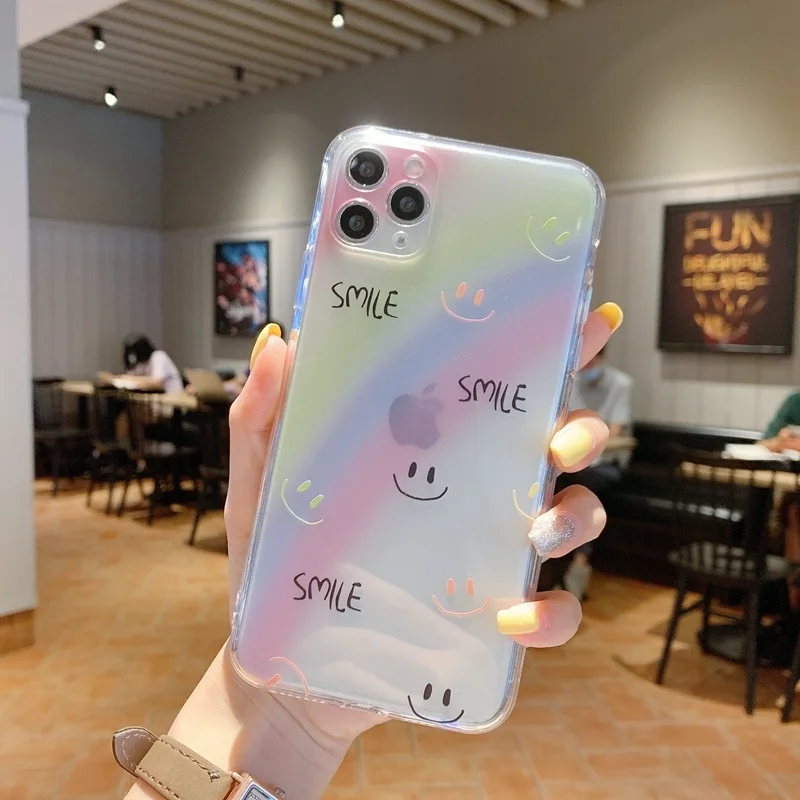 Cute Cartoon Smiley Laser Case For iPhone 11 12 13 Pro Xs Max X Xr Mini 6 6s 7 8 Plus SE 2020 Rainbow Transparent Soft TPU Cover
Cute Cartoon Smiley Laser Case For iPhone 11 12 13 Pro Xs Max X Xr Mini 6 6s 7 8 Plus SE 2020 Rainbow Transparent Soft TPU Cover