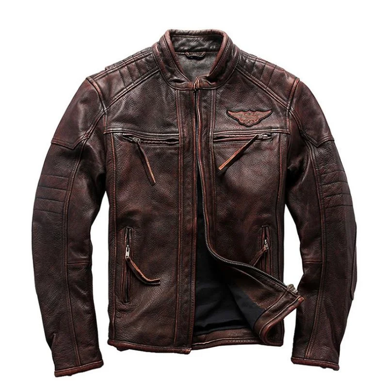 NEW Motorcycle Leather Jacket Men 100% Genuine Cowhide Leather Coat Men Slim Fit Bomber Moto Biker Leather Coat Winter 
NEW Motorcycle Leather Jacket Men 100% Genuine Cowhide Leather Coat Men Slim Fit Bomber Moto Biker Leather Coat Winter