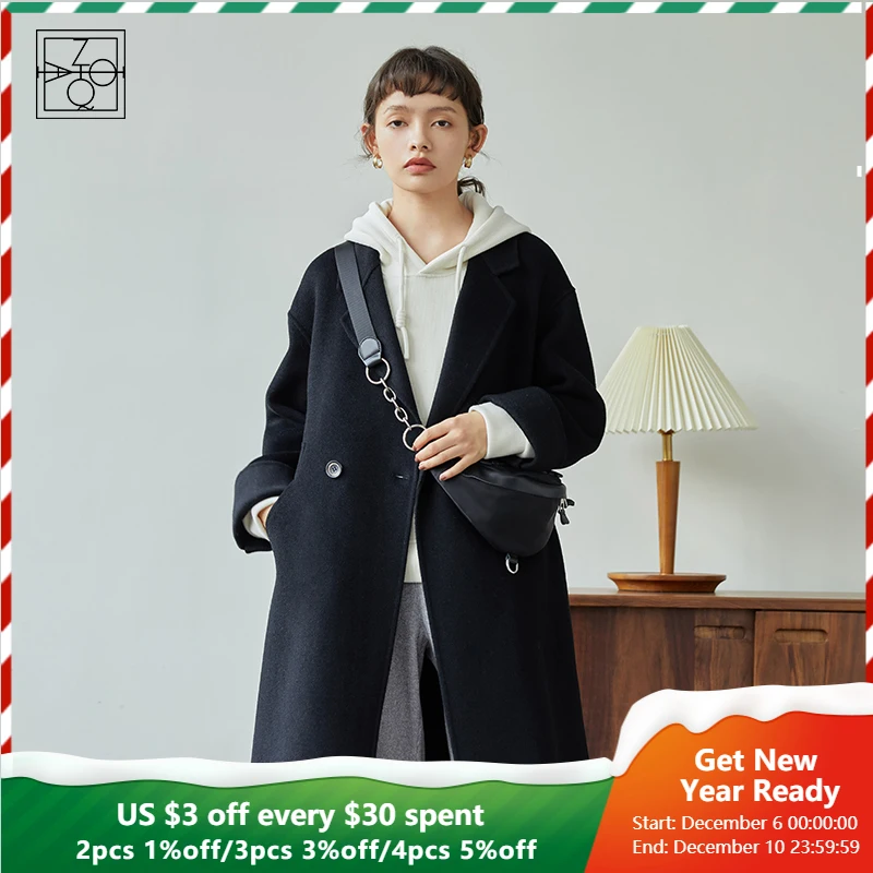 ZIQIAO Women's Winter Retro Brown Double-sided Wool Velvet Coat Mid-length Women Black All-match Straight Woolen Blazer Jackets
ZIQIAO Women's Winter Retro Brown Double-sided Wool Velvet Coat Mid-length Women Black All-match Straight Woolen Blazer Jackets