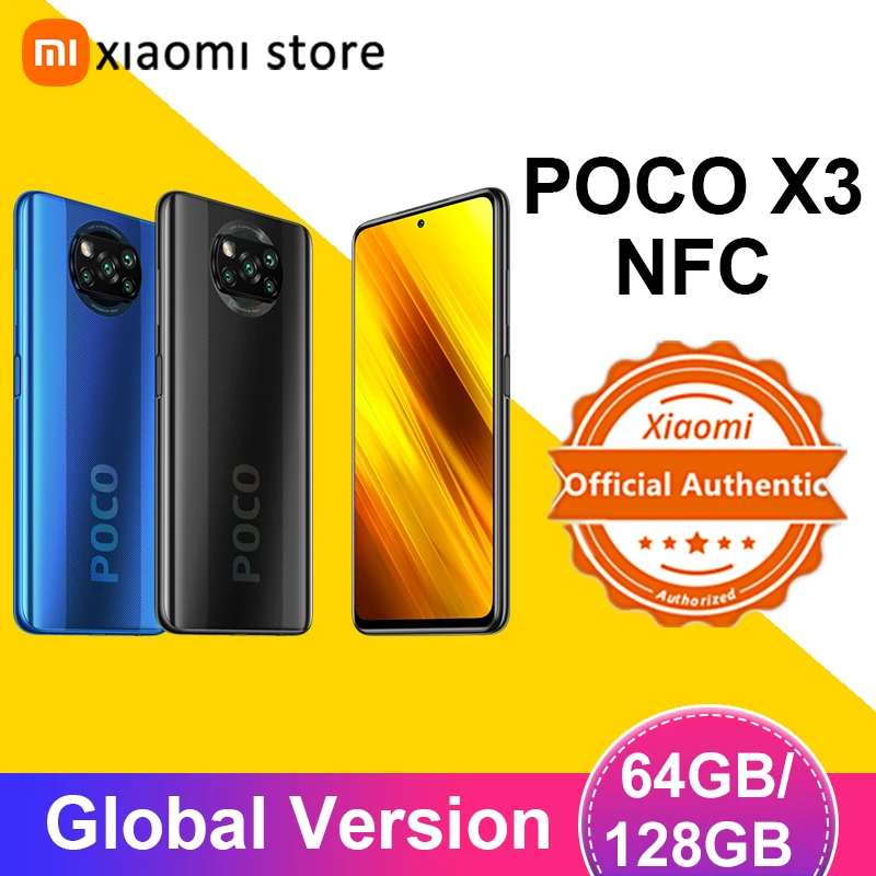 Смартфон POCO X3 NFC телефонов глобальная версия 6 Гб 64 Snapdragon 732G мегапиксельная