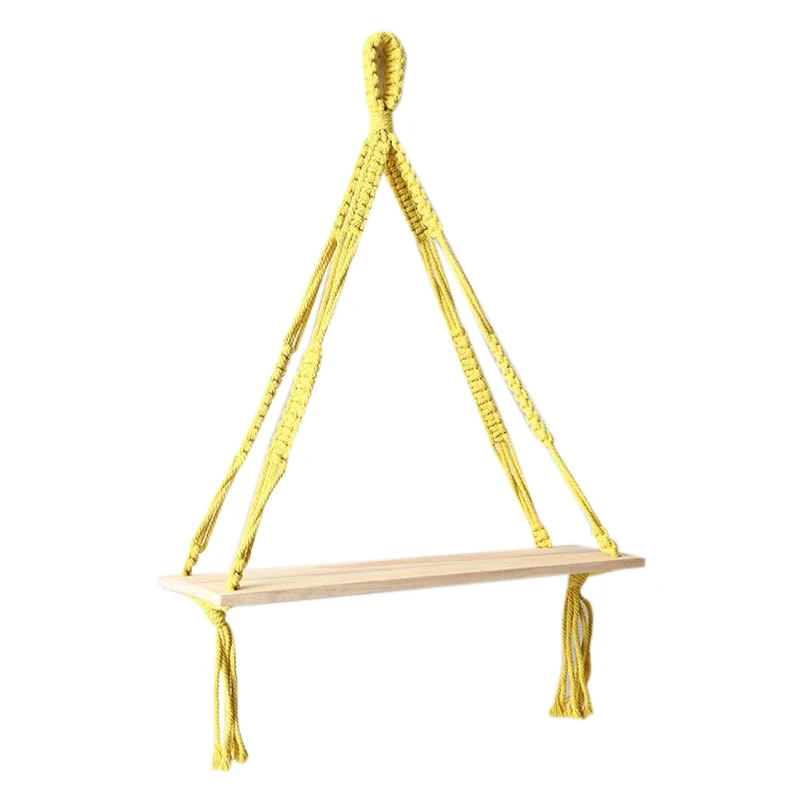 Fashion-Boho Macrame Wall Hanging Shelf Handmade Cotton Rope Woven Wood Floating Storage Hanger for Home Wall Decor
Fashion-Boho Macrame Wall Hanging Shelf Handmade Cotton Rope Woven Wood Floating Storage Hanger for Home Wall Decor