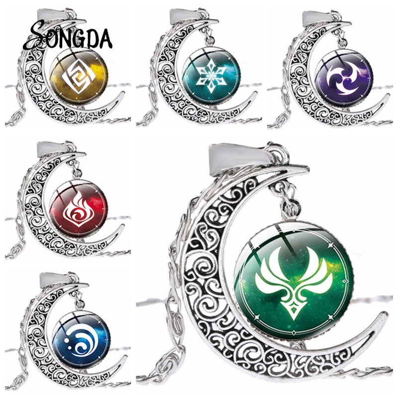 Anime God Genshin Impact Eye Necklace Silver Color Moon Pendant Necklace Collar Glass Photo Accessories Wholesale Jewelry Gifts
Anime God Genshin Impact Eye Necklace Silver Color Moon Pendant Necklace Collar Glass Photo Accessories Wholesale Jewelry Gifts