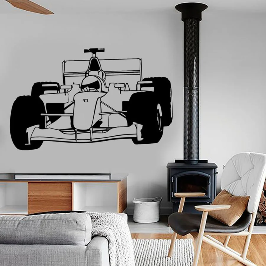 Супер Kart Наклейка на стену для картинга Формула 1 Скорость гонки крутых мальчишек