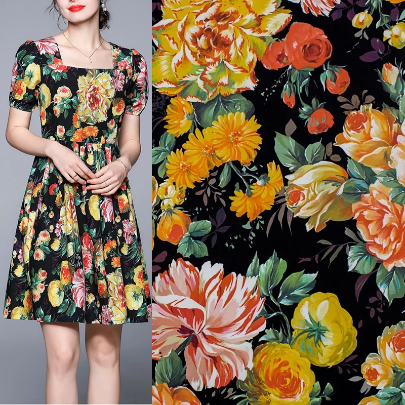 Bright color bright flower pure cotton fabric for dress tissus coton imprimé sewing telas algodon estampadas ткань au mètre DIY
Bright color bright flower pure cotton fabric for dress tissus coton imprimé sewing telas algodon estampadas ткань au mètre DIY