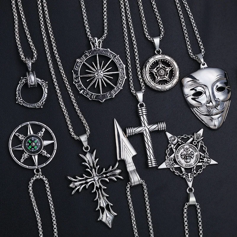 VILAGE New Hip Hop Men's 316L Stainless Steel Pendant Necklace Fashion Men and Women Tag Jewelry for Men's Gothic Party Jewelry
VILAGE New Hip Hop Men's 316L Stainless Steel Pendant Necklace Fashion Men and Women Tag Jewelry for Men's Gothic Party Jewelry