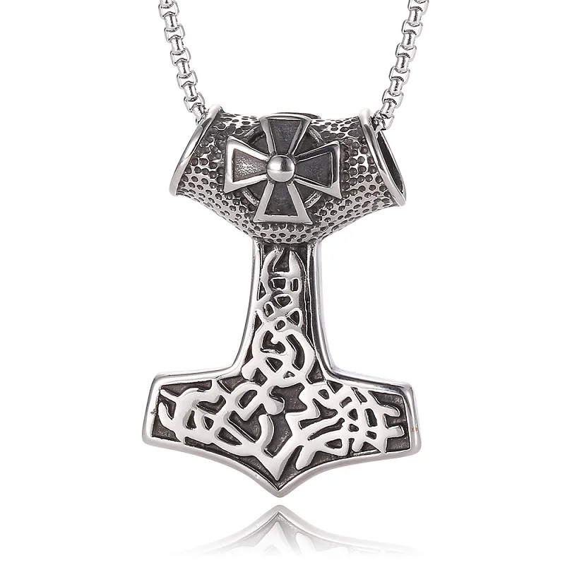 Stainless Steel Viking Men's New Fashion Jewelry Men Mjolnir Norse Mythology Cross Pattern Pendant Necklace 24 inch PD0438
Stainless Steel Viking Men's New Fashion Jewelry Men Mjolnir Norse Mythology Cross Pattern Pendant Necklace 24 inch PD0438
