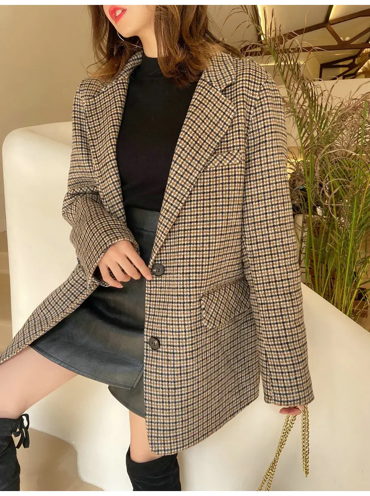 Mozuleva New Arrival High Quality Double Sided Cashmere Coat Plaid Korean Soft Slim Style Woolen Women's Coat for Winter
Mozuleva New Arrival High Quality Double Sided Cashmere Coat Plaid Korean Soft Slim Style Woolen Women's Coat for Winter