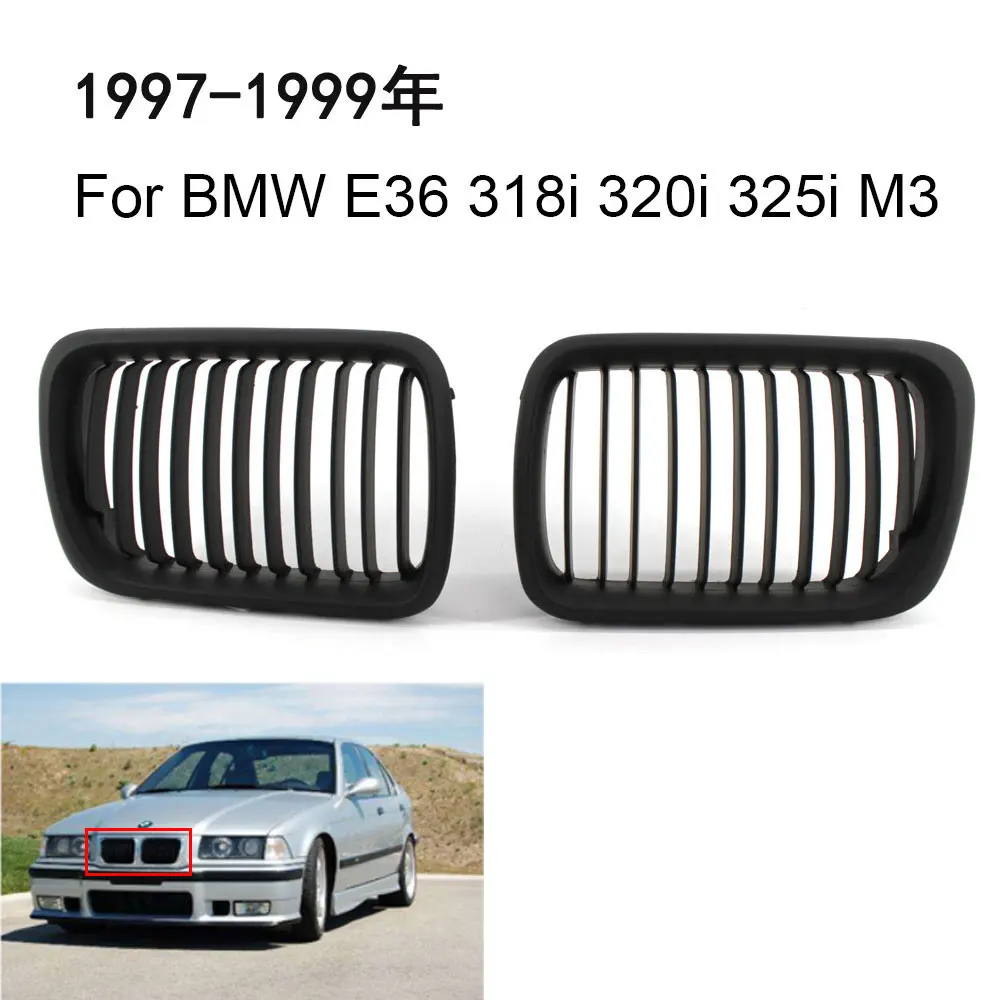 One Pair For BMW E36 1997 1998 1999 318i 320i 325i M3 Car Grille Decoration Front Bumper Kidney Grille Kidney Black Hood Grill
One Pair For BMW E36 1997 1998 1999 318i 320i 325i M3 Car Grille Decoration Front Bumper Kidney Grille Kidney Black Hood Grill