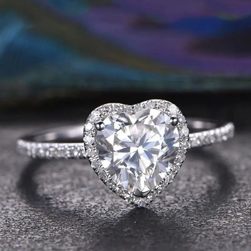 Trendy Clear Crystal Heart Rings for Women AAA Cubic Zirconia Promise Ring White Gold Color Wedding Jewelry Accessories Gifts
Trendy Clear Crystal Heart Rings for Women AAA Cubic Zirconia Promise Ring White Gold Color Wedding Jewelry Accessories Gifts