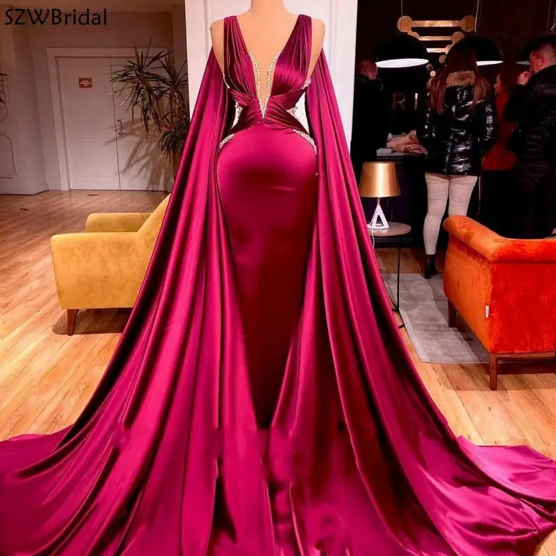 Длинные арабские вечерние платья Abiye с V-образным вырезом, с рукавами-крылышками и бусинами, атласное официальное платье-Русалка для выпускного вечера, вечернее платье Дубай
Длинные арабские вечерние платья Abiye с V-образным вырезом, с рукавами-крылышками и бусинами, атласное официальное платье-Русалка для выпускного вечера, вечернее платье Дубай