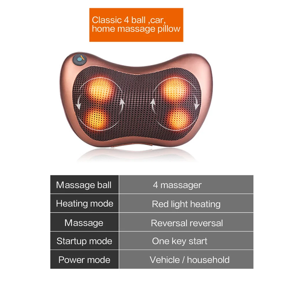 Electric Massage Pillow Heating Therapy Pillow Shoulder Back Neck Foot Arm Body Massager Massage Machine Car Home Use Relaxation 
Electric Massage Pillow Heating Therapy Pillow Shoulder Back Neck Foot Arm Body Massager Massage Machine Car Home Use Relaxation