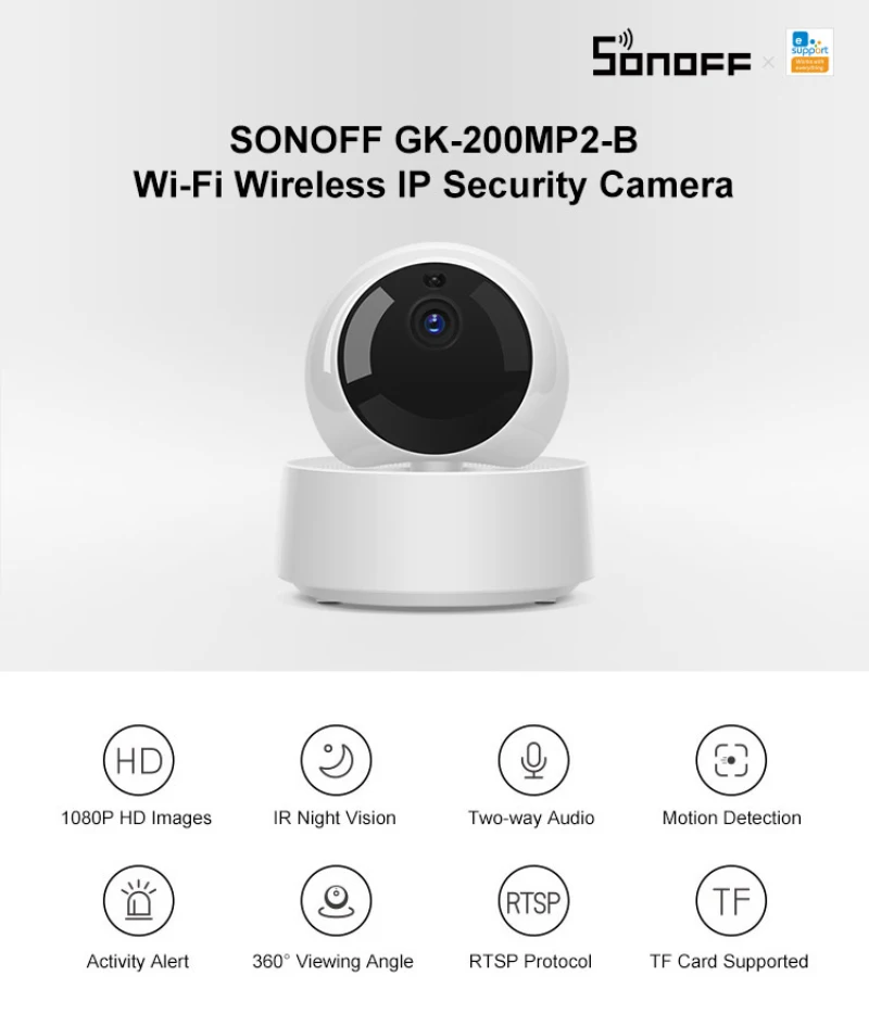 Интеллектуальный выключатель света SONOFF GK-200MP2-B 1080P HD экшн-камера с Wi-Fi подключением Смарт Камера умный дом безопасности Камера 360 Wirelsess IP Каме...
Интеллектуальный выключатель света SONOFF GK-200MP2-B 1080P HD экшн-камера с Wi-Fi подключением Смарт Камера умный дом безопасности Камера 360 Wirelsess IP Каме...