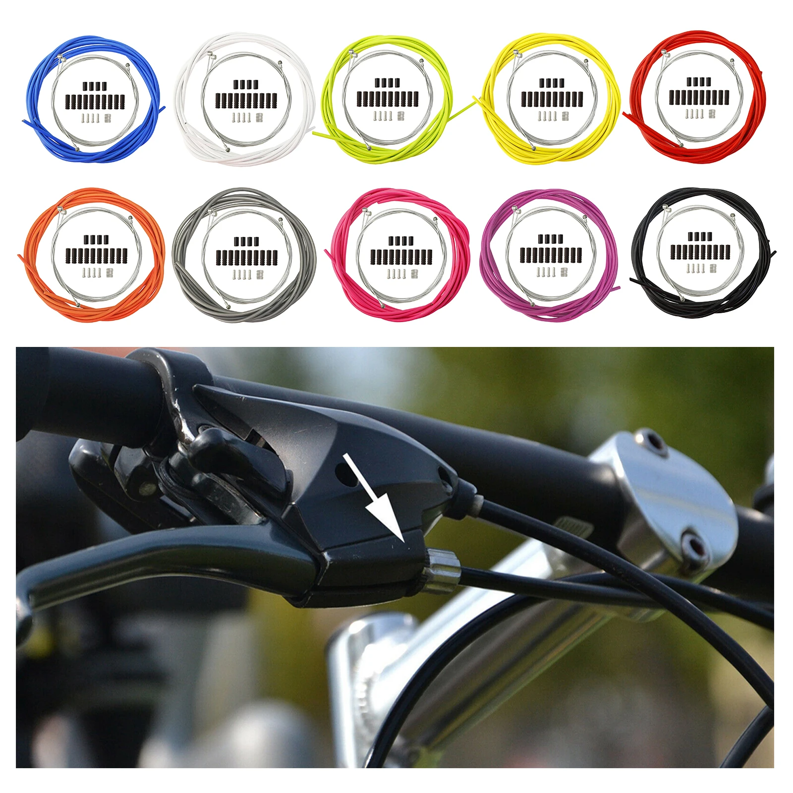 Universal Bike er/Derailleur & Brake Cable Housing Set, 2.5m Brake Cable Housing(OD 5mm), 2m er Cable Housing(OD 4mm)
Universal Bike er/Derailleur & Brake Cable Housing Set, 2.5m Brake Cable Housing(OD 5mm), 2m er Cable Housing(OD 4mm)
