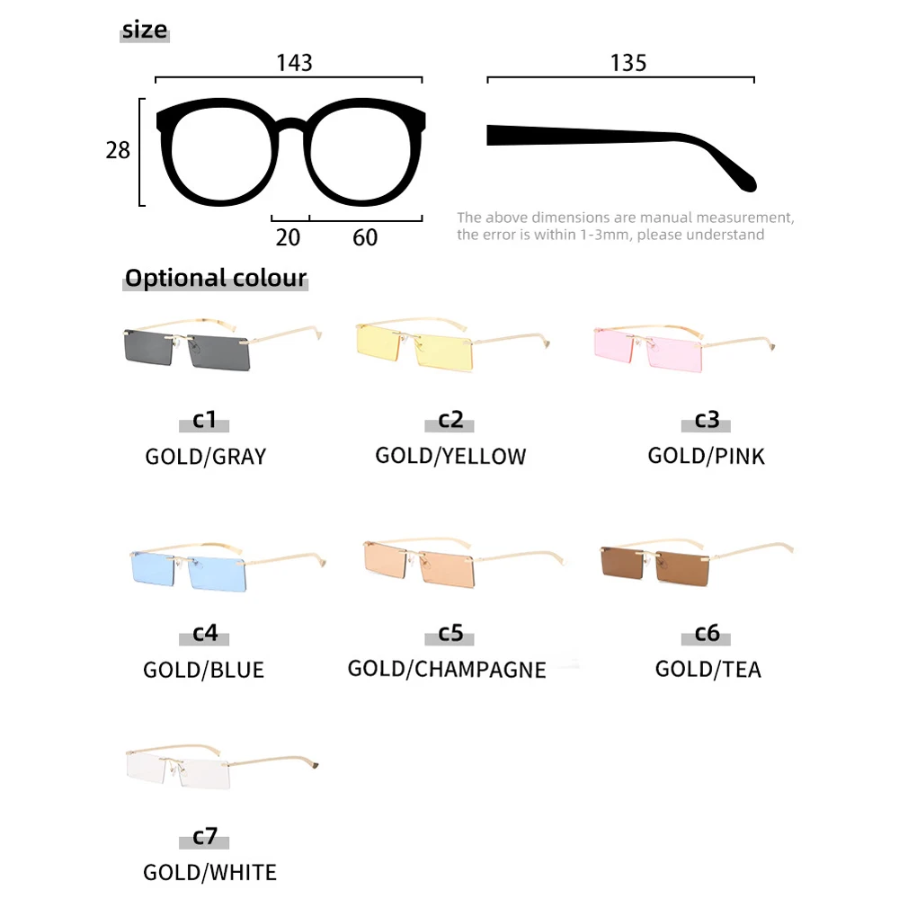 Ins Small Square Rimless Sunglasses Women Summer Style Rectangle Sun Glasses Shades Female Glasses Retro Black Trend 90s Eyewear
Ins Small Square Rimless Sunglasses Women Summer Style Rectangle Sun Glasses Shades Female Glasses Retro Black Trend 90s Eyewear