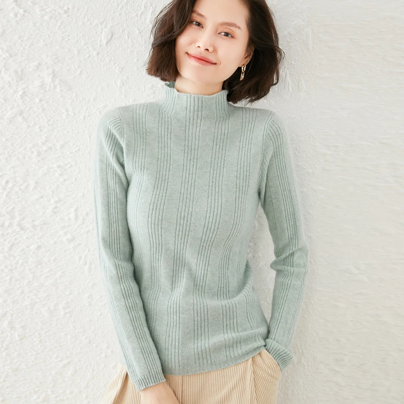2021 woman winter 100% Cashmere sweaters knitted Pullovers jumper Warm Female Mock Neck blouse blue long sleeve clothing
2021 woman winter 100% Cashmere sweaters knitted Pullovers jumper Warm Female Mock Neck blouse blue long sleeve clothing
