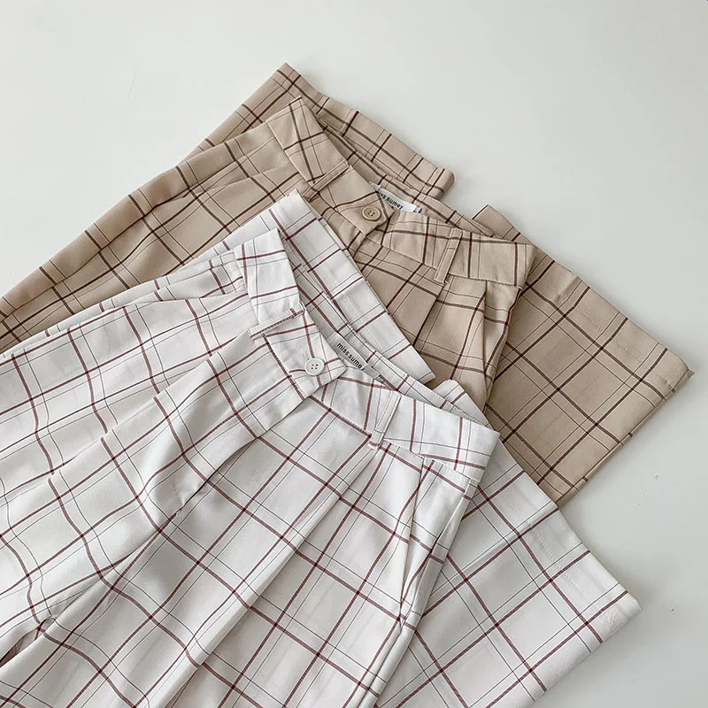 Plaid Strike Color High Waist Wide Leg Trousers Women Casual Slim Autumn Fashion Long Pant Femme Loose Suit Pants Bottoms
Plaid Strike Color High Waist Wide Leg Trousers Women Casual Slim Autumn Fashion Long Pant Femme Loose Suit Pants Bottoms