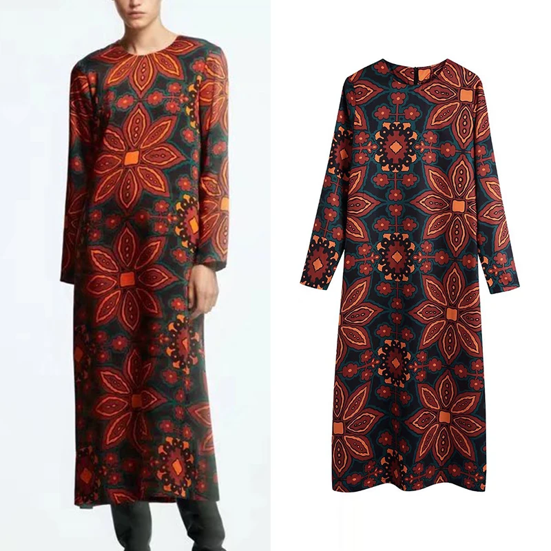 Za 2021 Fashion Women Printed Maxi Dress O Neck Long Sleeve Ladies Chic Elegant Long Dress Vestidos BB4256
Za 2021 Fashion Women Printed Maxi Dress O Neck Long Sleeve Ladies Chic Elegant Long Dress Vestidos BB4256
