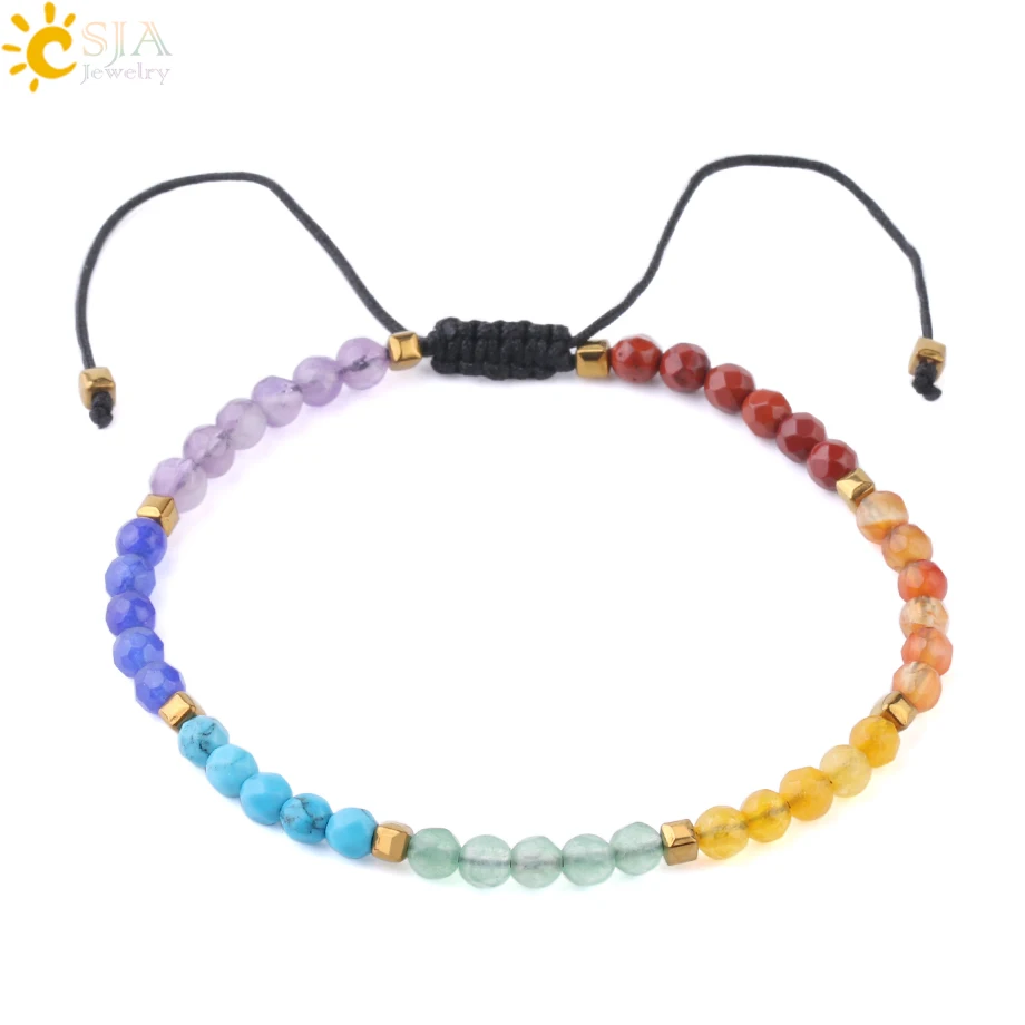 CSJA Simple Small Beads Bracelets 4mm Natural Stone Chakra Handcrafted Beaded Braided Bracelet Women Girls Pulseras Jewelry F700
CSJA Simple Small Beads Bracelets 4mm Natural Stone Chakra Handcrafted Beaded Braided Bracelet Women Girls Pulseras Jewelry F700
