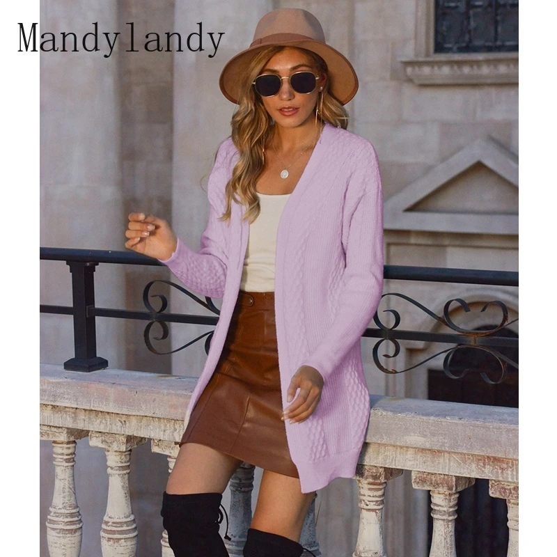 Mandylandy Sweater Coat Autumn Solid Color Long Sleeve V-neck Sweater Women's Casual Loose Cardigan Knitted Coat
Mandylandy Sweater Coat Autumn Solid Color Long Sleeve V-neck Sweater Women's Casual Loose Cardigan Knitted Coat