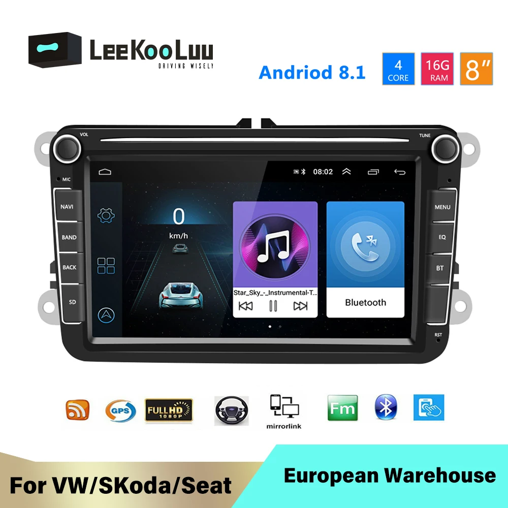 Автомагнитола LeeKooLuu 2 Din Android GPS навигация для VW Passat B6 volkswagen Skoda Octavia superb seat leon golf 5 6