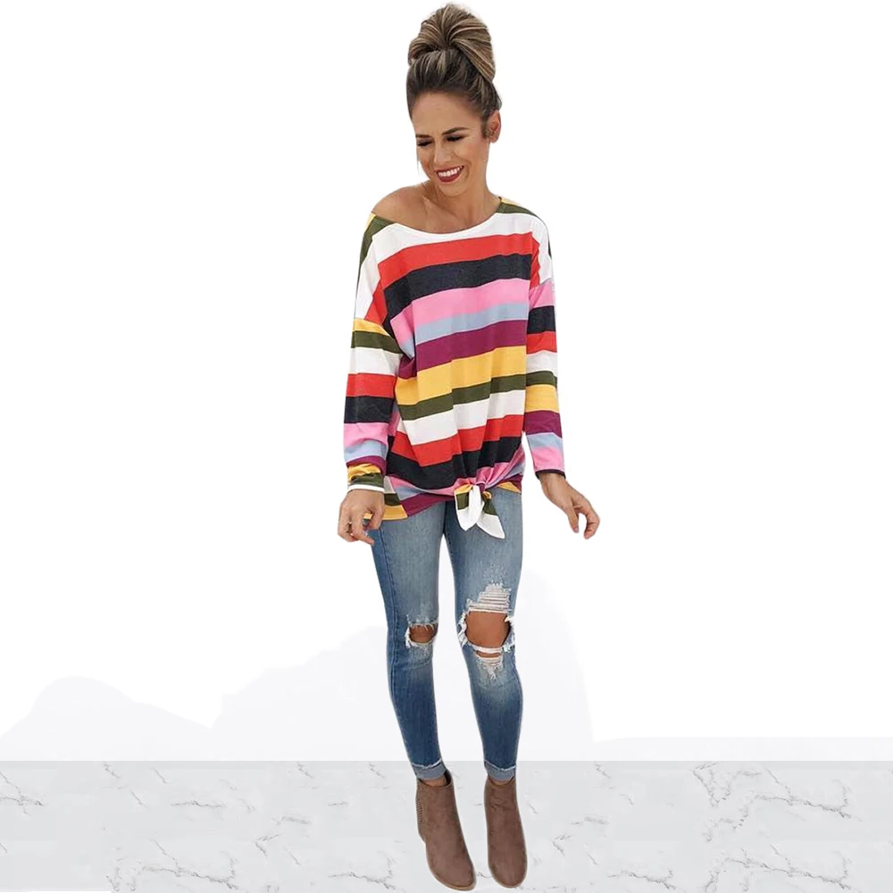 Women Vintage Stripe O-Neck Long Sleeve Pullovers Female High Elastic Autumn Casual Loose Tie Tops Elegant Daily Club Streetwear
Women Vintage Stripe O-Neck Long Sleeve Pullovers Female High Elastic Autumn Casual Loose Tie Tops Elegant Daily Club Streetwear