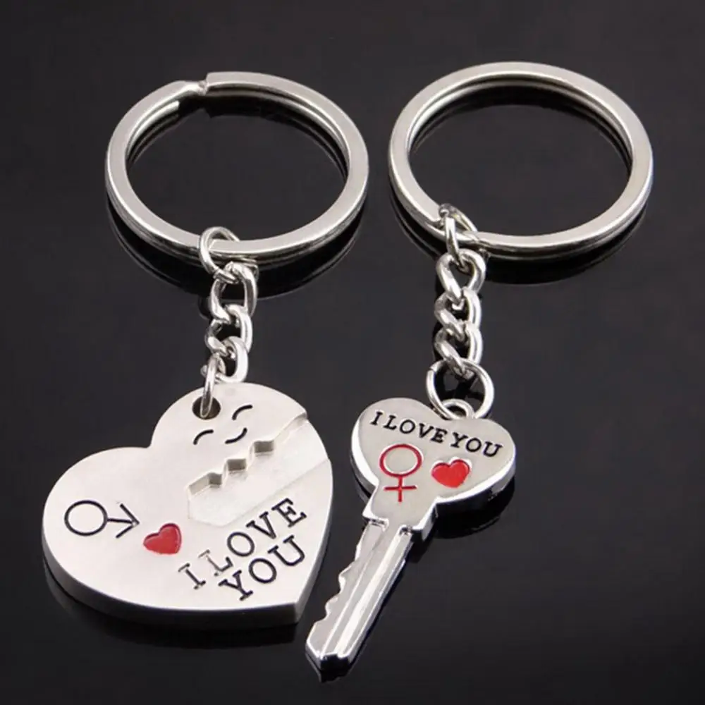 New 2pcs Fashion Love Heart Key Ring Keyfob Couples Romantic Keychain Lover Gift
New 2pcs Fashion Love Heart Key Ring Keyfob Couples Romantic Keychain Lover Gift
