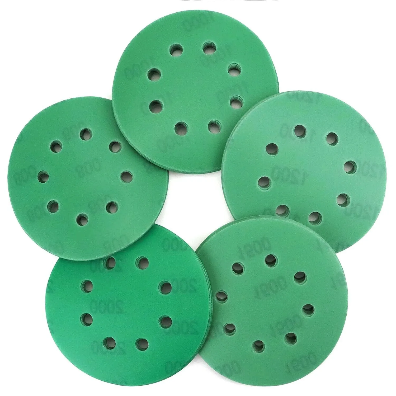 50 Pcs Round Sandpaper 5in 8Holes Wet/Dry Green Film Sanding Discs Hook And Loop Sandpaper For Polishing Tools Sander Parts
50 Pcs Round Sandpaper 5in 8Holes Wet/Dry Green Film Sanding Discs Hook And Loop Sandpaper For Polishing Tools Sander Parts