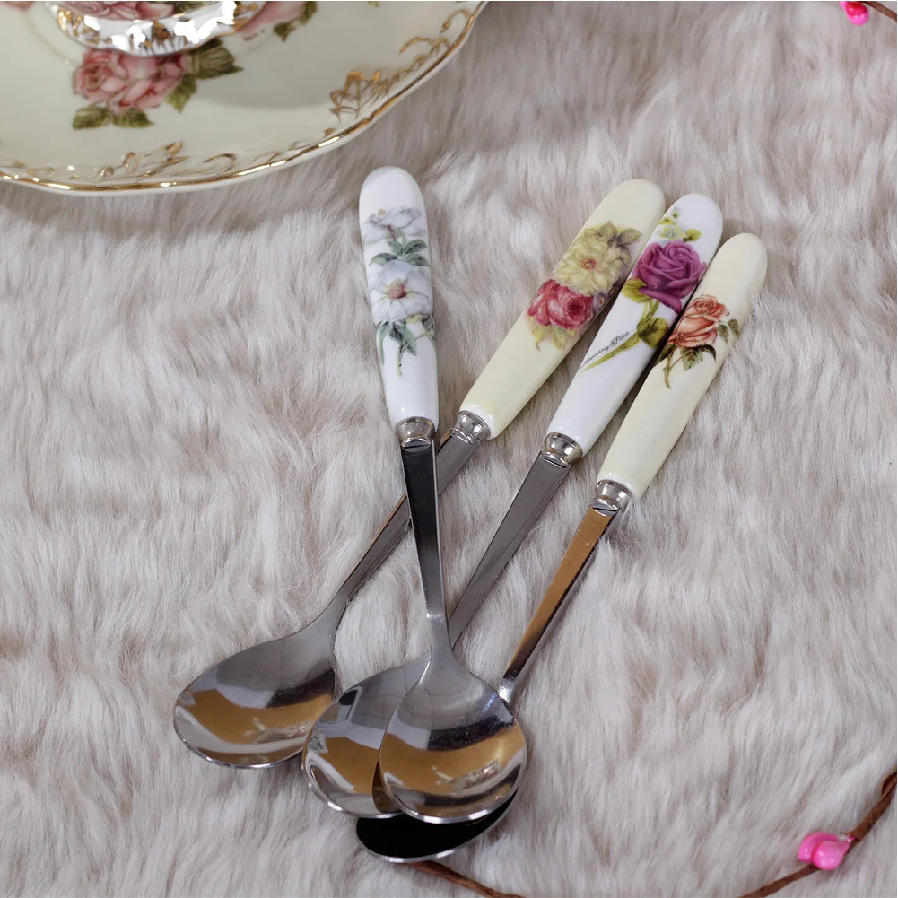 5 Pcs/set 15cm High Quality Floral Pattern Multifunctional Coffee Spoon Ceramic Handle Stir Spoon Dessert Cute Kitchen Tableware
5 Pcs/set 15cm High Quality Floral Pattern Multifunctional Coffee Spoon Ceramic Handle Stir Spoon Dessert Cute Kitchen Tableware