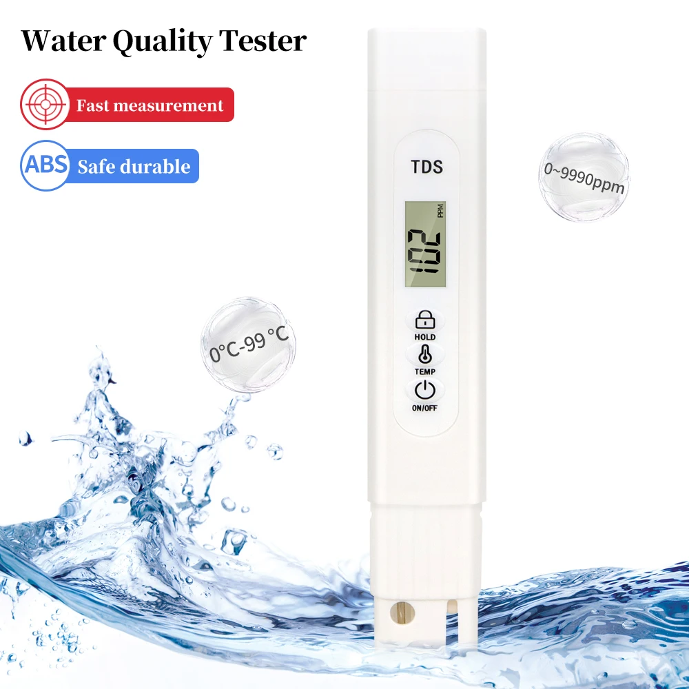 TDS Meter Tester High Quality Water Quality Test Pen 0~9990ppm Water Filter For Tap Water Fish Tank Swimming Pools And Aquarium
TDS Meter Tester High Quality Water Quality Test Pen 0~9990ppm Water Filter For Tap Water Fish Tank Swimming Pools And Aquarium