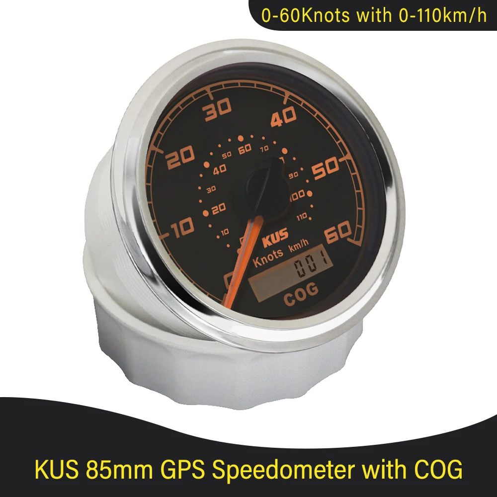 KUS New 85mm Waterproof GPS Speedometer 0-30 knots 0-60 knots with Red/Yellow Backlight for Marine Boat Vessels
KUS New 85mm Waterproof GPS Speedometer 0-30 knots 0-60 knots with Red/Yellow Backlight for Marine Boat Vessels