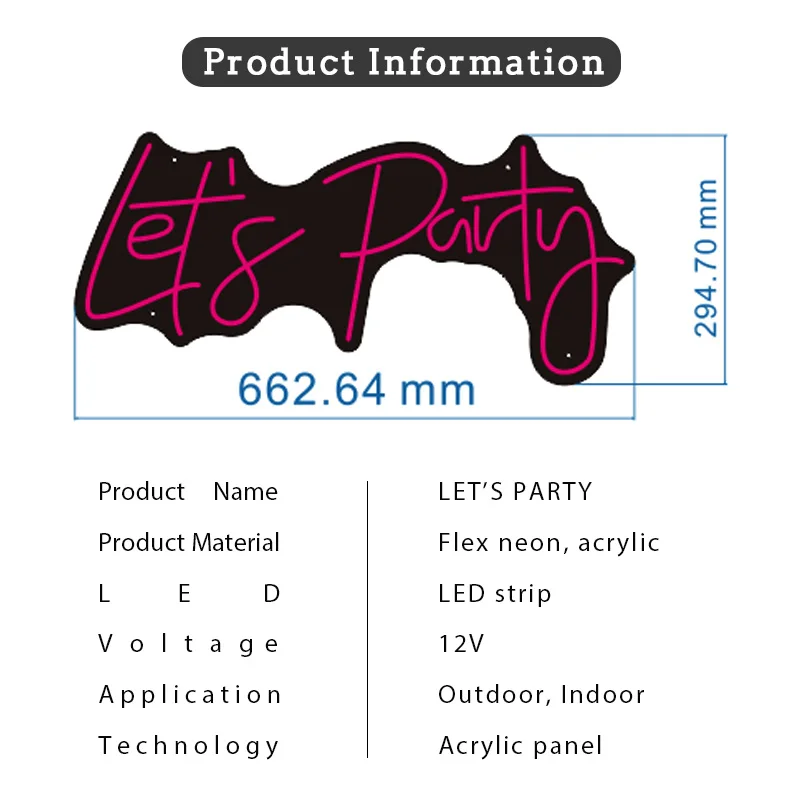 HDJsign Pink Color Lets Party Neon Sign for rooms bar Transparent Acrylic Flex Custom Led Light Wall Decor
HDJsign Pink Color Lets Party Neon Sign for rooms bar Transparent Acrylic Flex Custom Led Light Wall Decor