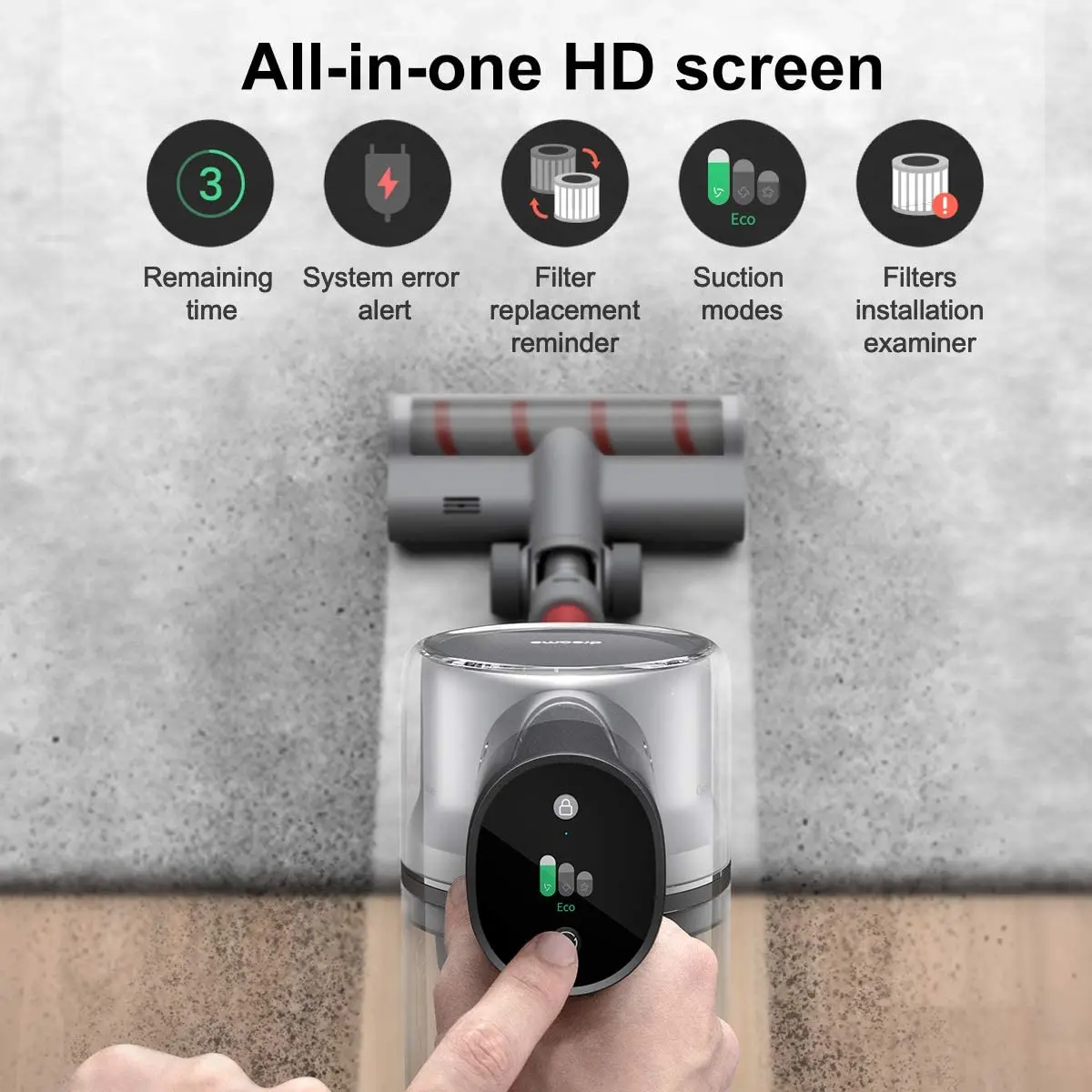 Dreame T20 Cordless Vacuum Cleaner Handheld HD Color LCD Screen 150AW Powerful Suction 70mins Battery Floor Carpet Aspirator
Dreame T20 Cordless Vacuum Cleaner Handheld HD Color LCD Screen 150AW Powerful Suction 70mins Battery Floor Carpet Aspirator
