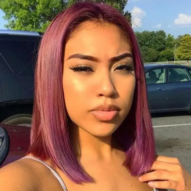 Straight Bob 99J Burgundy Lace Front Wig For Women Human Hair Pre-Plucked Blonde Colored Peruvian Transparent Lace Front Wigs
Straight Bob 99J Burgundy Lace Front Wig For Women Human Hair Pre-Plucked Blonde Colored Peruvian Transparent Lace Front Wigs
