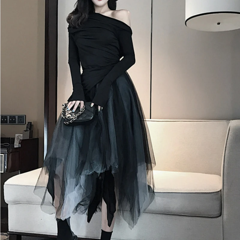 Elegant Mesh Vintage Skirts Women Black Gothic Y2k Irregular Korean Skirt Female Chic Designer Court Retro Casual Party Clothes
Elegant Mesh Vintage Skirts Women Black Gothic Y2k Irregular Korean Skirt Female Chic Designer Court Retro Casual Party Clothes