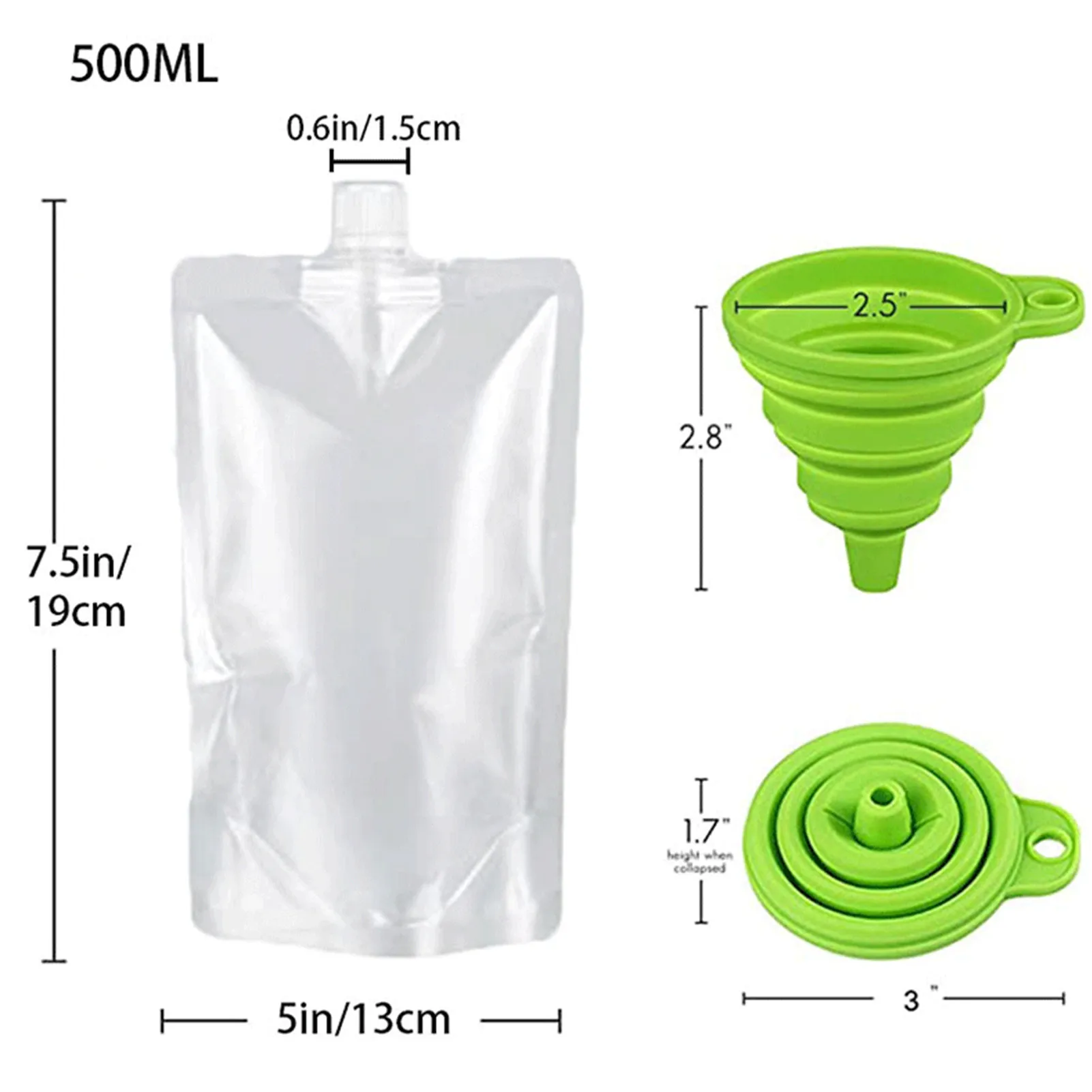 500ml Portable Foldable Wine Bags Beverages Travel Pouch With Silicone Funnel Field Picnic Accessory Supplies Gadgets
500ml Portable Foldable Wine Bags Beverages Travel Pouch With Silicone Funnel Field Picnic Accessory Supplies Gadgets