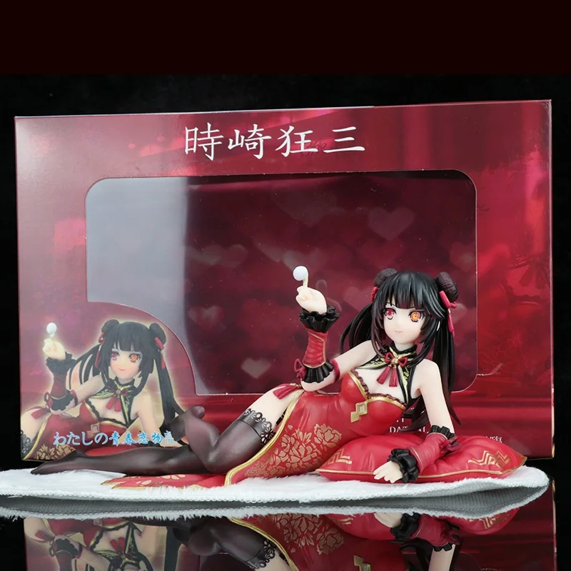 Anime DATE A LIVE Tokisaki Kurumi Nightmare Chinese New Year Cheongsam Ver Girls PVC Action Figures Toys Hentai Figure Sexy 8cm | Игрушки и