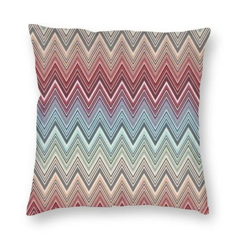 

Multicolor Chic Zigzag Cushion Cover Printing Chic Zig Zag Throw Pillow Case for Car Fashion Pillowcase Home Decoration