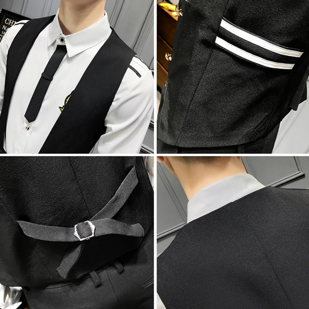 Business Waiter Men's Vest British Style Bar Double-breasted Dress Vest Nightclub Work Gilet Waistcoat Suits Men Chaleco Hombre
Business Waiter Men's Vest British Style Bar Double-breasted Dress Vest Nightclub Work Gilet Waistcoat Suits Men Chaleco Hombre