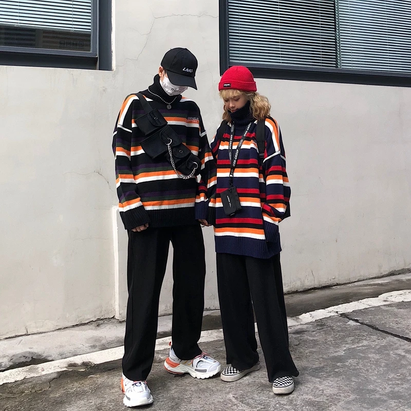 Korean Ins Striped All-Matching Women's Autumn and Winter 2021 New Loose High Collar Mid-Length Sweater Top Fashion
Korean Ins Striped All-Matching Women's Autumn and Winter 2021 New Loose High Collar Mid-Length Sweater Top Fashion