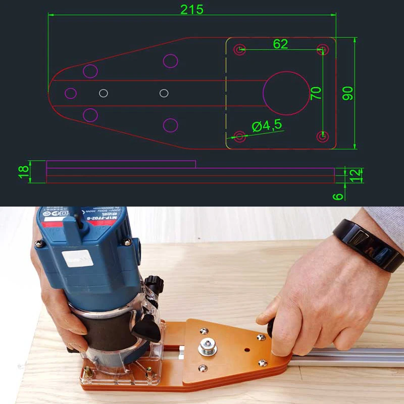 Круглый режущий джиг для Makita электрический ручной триммер деревообрабатывающий