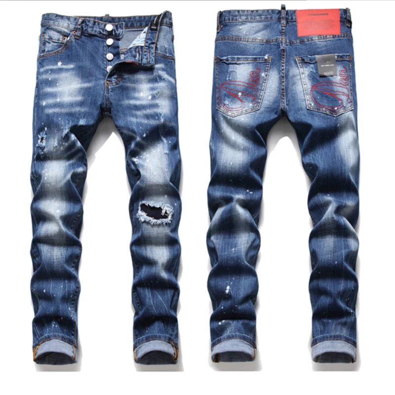 2021 new style DSQ fashion brand slim stretch red embroidery white jean jeans men
2021 new style DSQ fashion brand slim stretch red embroidery white jean jeans men