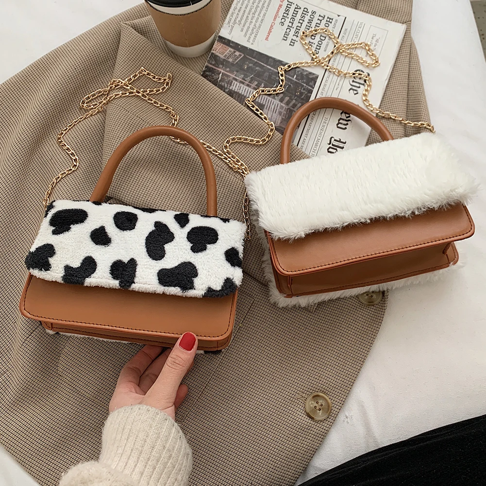 Splicing PU Plush Messenger Bag Casual Women Shoulder Purse Envelope Chain Tote Fashion Exquisite Shopping Bag
Splicing PU Plush Messenger Bag Casual Women Shoulder Purse Envelope Chain Tote Fashion Exquisite Shopping Bag
