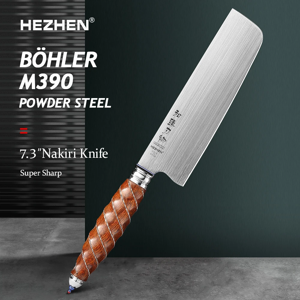 HEZHEN 7 Inches Nakiri Knife BÖHLER M390 Powder Steel High Quality North America Desert Ironwood Handle Kitchen Knife
HEZHEN 7 Inches Nakiri Knife BÖHLER M390 Powder Steel High Quality North America Desert Ironwood Handle Kitchen Knife