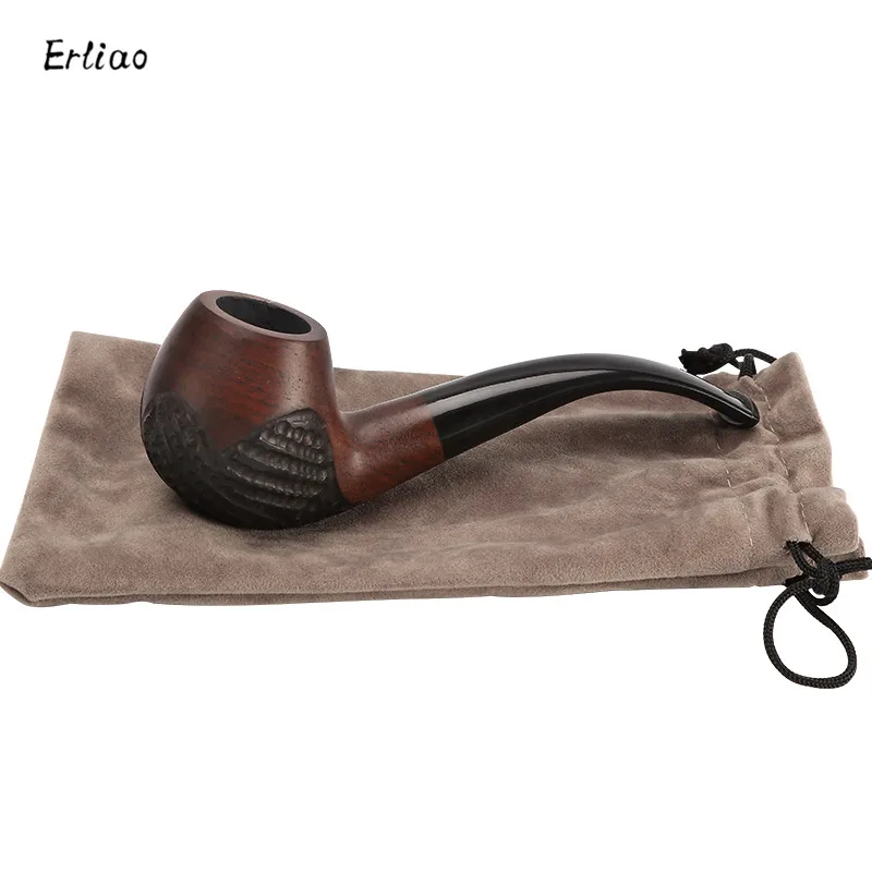 Erliao Top Grade Ebony Wood Pipe 9mm Filter Tobacco Handmade Smoking Pipe Vintage Bent Engarved Smoke Pipe Accessories
Erliao Top Grade Ebony Wood Pipe 9mm Filter Tobacco Handmade Smoking Pipe Vintage Bent Engarved Smoke Pipe Accessories