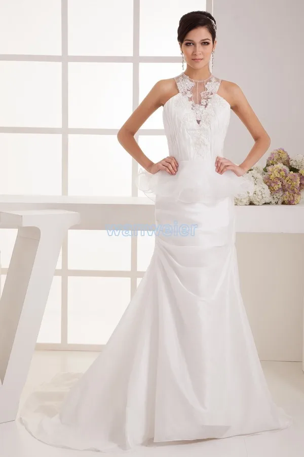 free shipping hot sale new design halter appliques custom size/color small train bridal gown white wedding bridesmaid dresses
free shipping hot sale new design halter appliques custom size/color small train bridal gown white wedding bridesmaid dresses