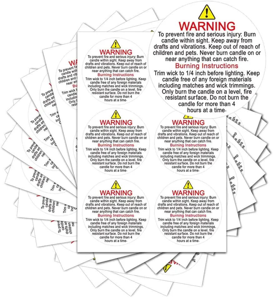 3Inch Self Adhesive Candle Warning Label For Safety Jar Container Tins And Votives Home Decoration Living Room Kitchen 252 Pcs
3Inch Self Adhesive Candle Warning Label For Safety Jar Container Tins And Votives Home Decoration Living Room Kitchen 252 Pcs